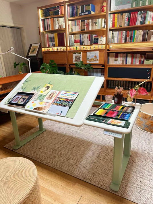 Art Drawing Desk | Electric Standing Desk with Tilting Top