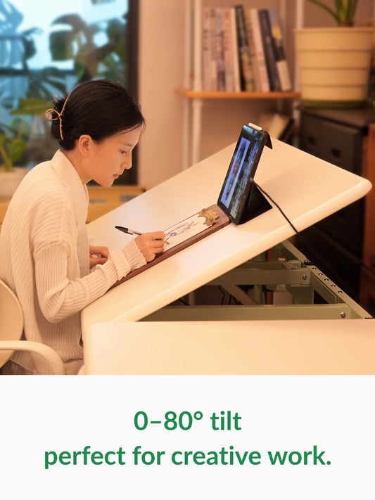 Art Drawing Desk | Electric Standing Desk with Tilting Top